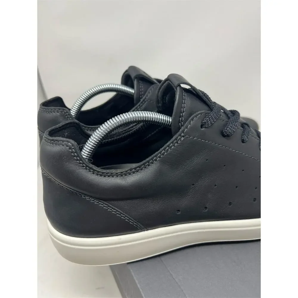 ECCO Men's Soft 7 Cloud Black Leather Sneakers Size 10 Casua - Picture 7 of 12